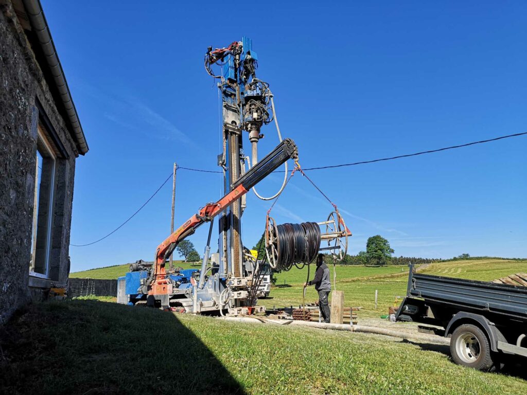 Géothermie forage à Blachon - SDEE Lozère